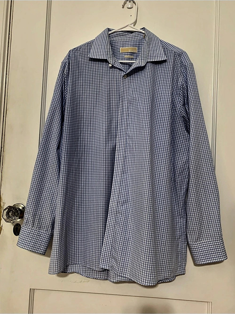 Michael Kors Men's Gingham Button Down in Blue & White